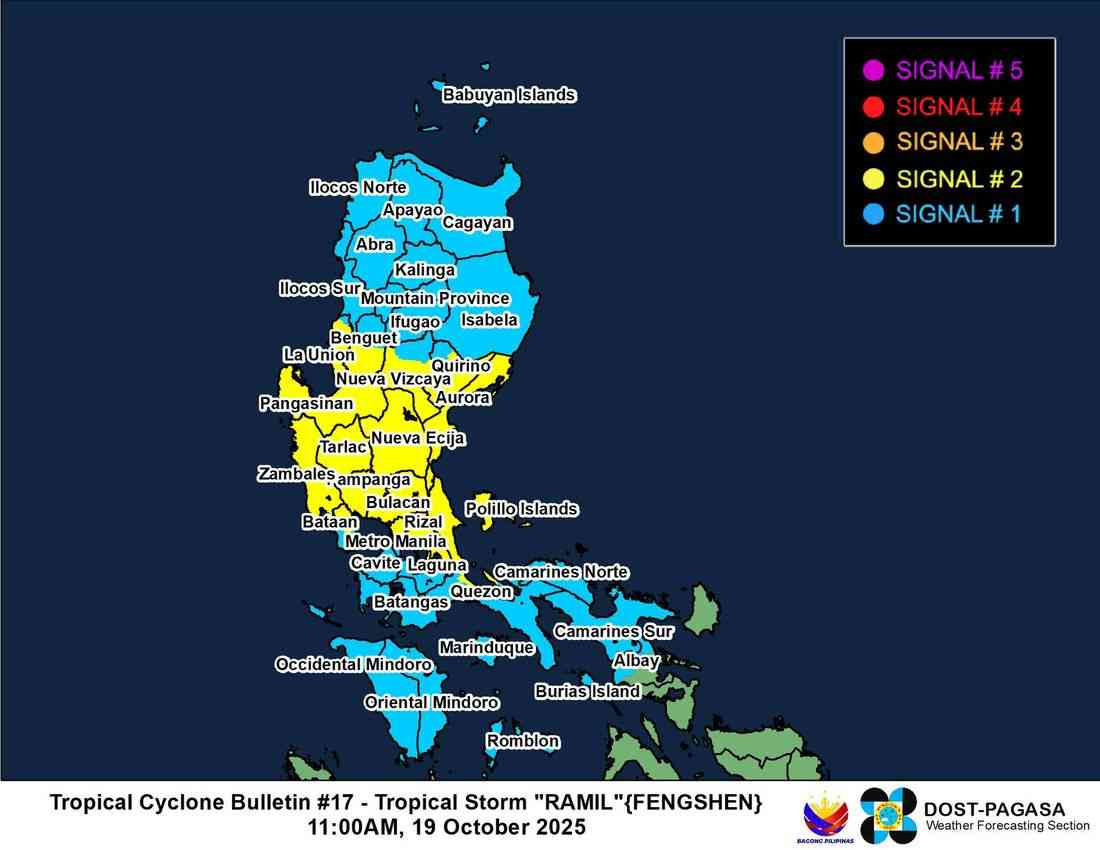 Ramil moves over Manila Bay, brings heavy rains to Metro Manila and Central Luzon