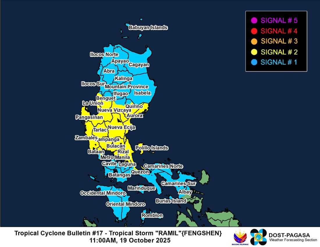 Ramil moves over Manila Bay, brings heavy rains to Metro Manila and Central Luzon