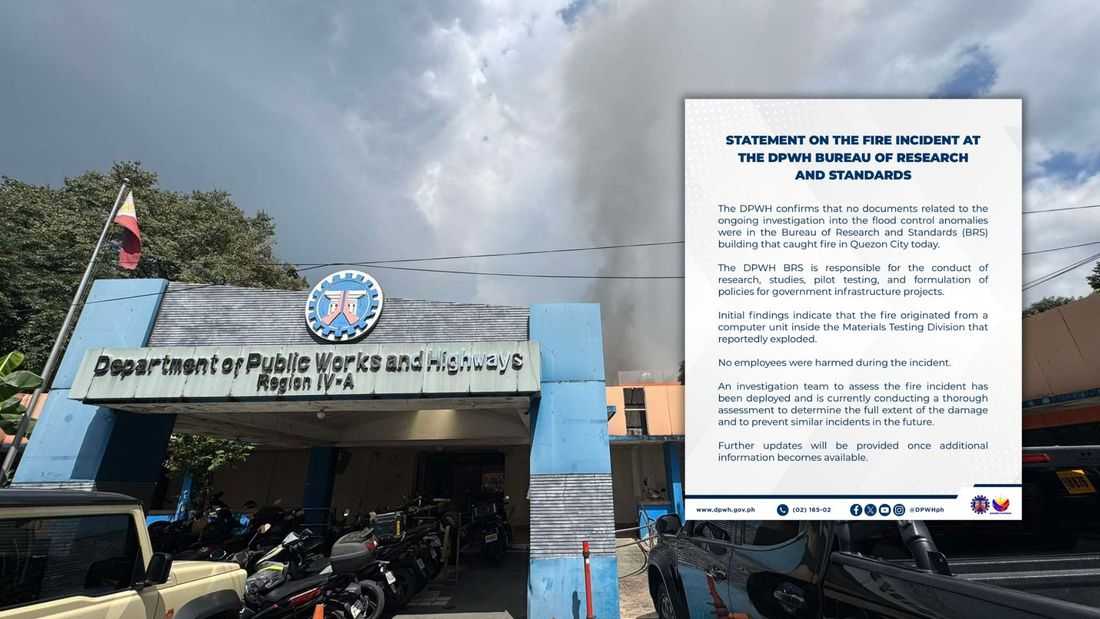 No flood control probe documents damaged in BRS building fire – DPWH