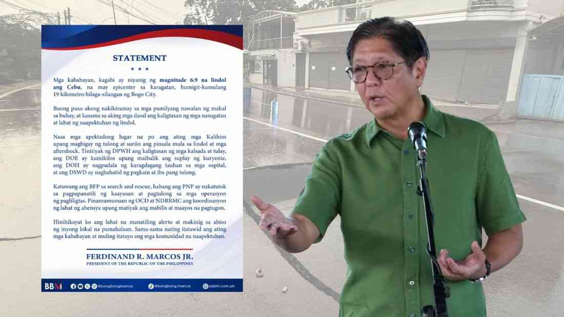 PBBM mobilizes gov’t agencies for earthquake response in Visayas