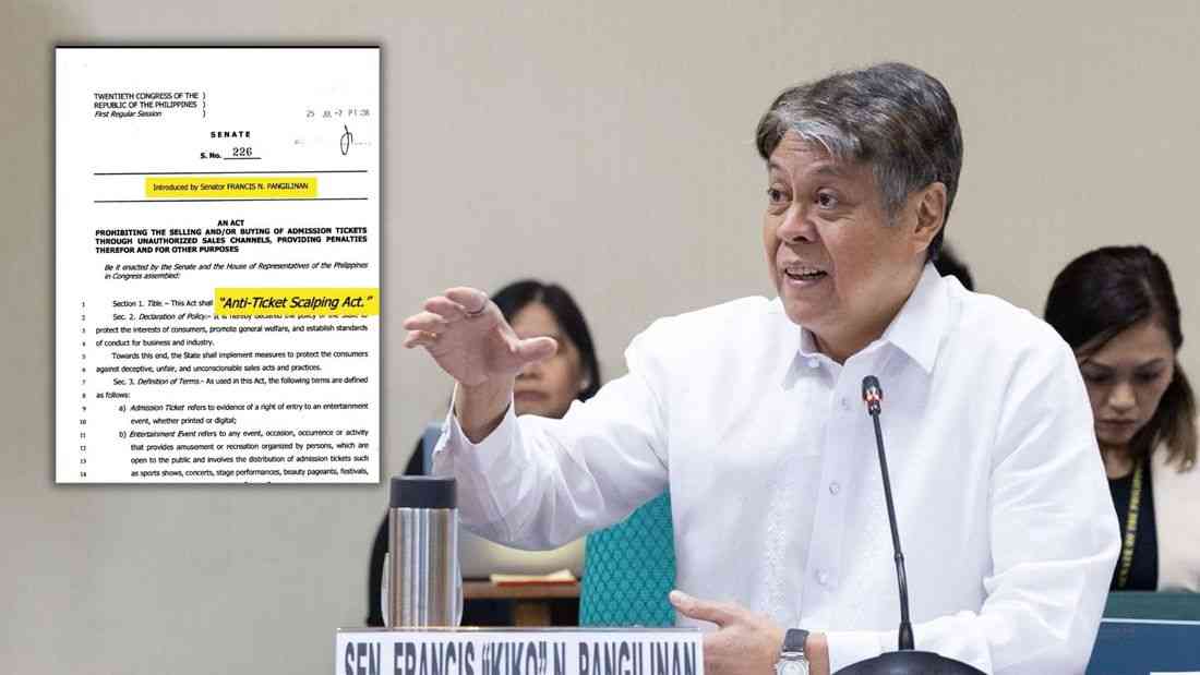 Pangilinan reintroduces proposal for Anti-Ticket Scalping Act amid reselling issues