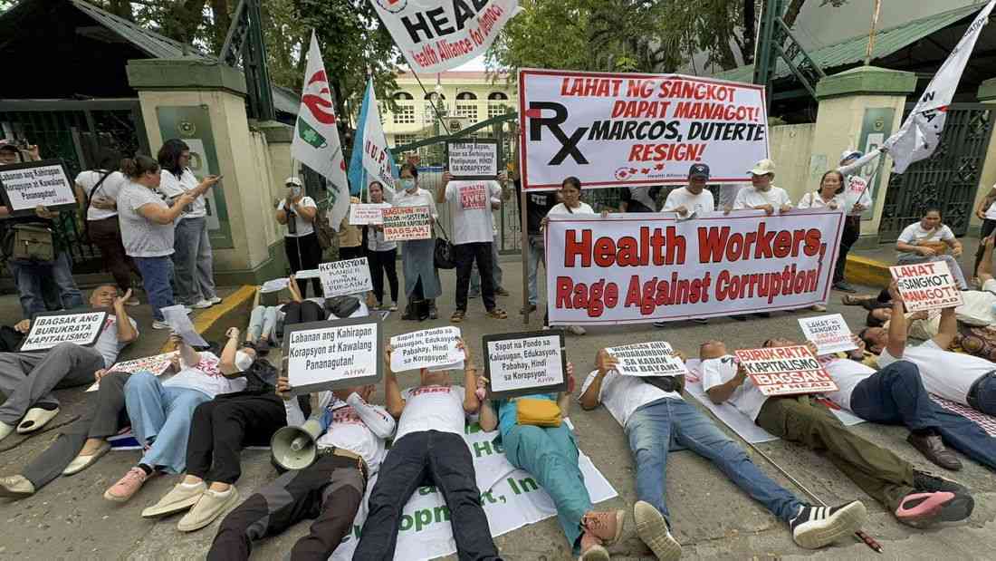 Health workers hold protest at DOH over widespread corruption