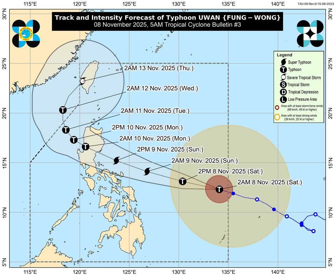 Typhoon ‘Uwan’ intensifies, expected to make landfall in Isabela, Aurora as super typhoon