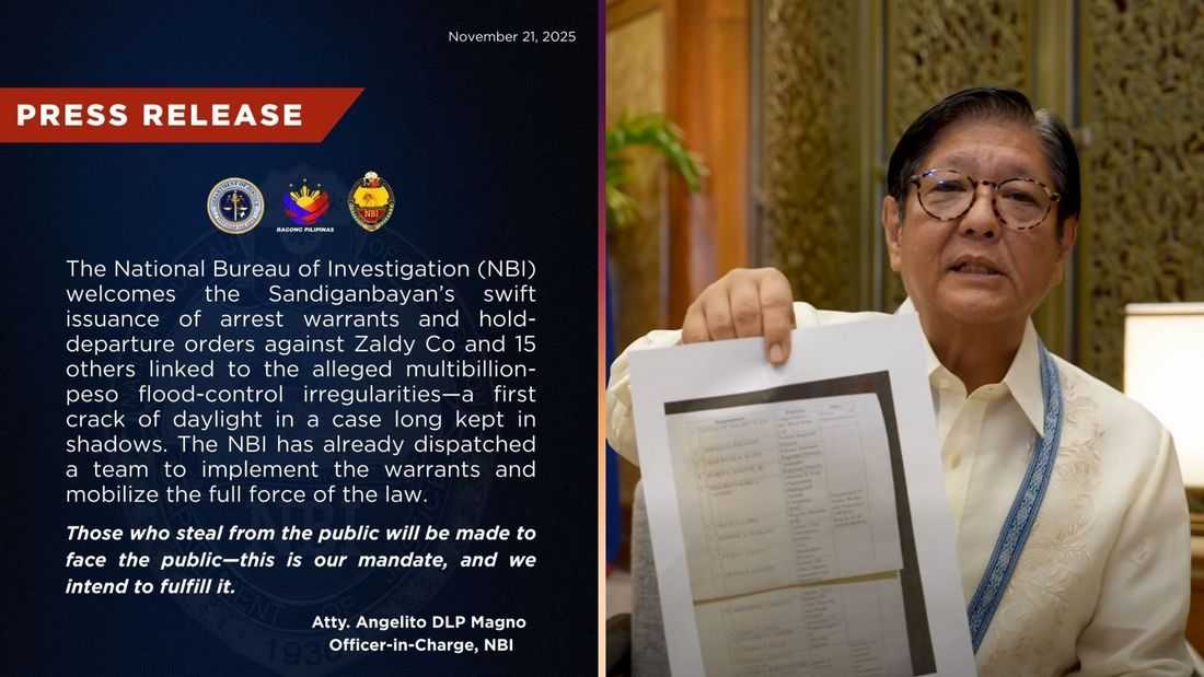 NBI deploys teams after Sandiganbayan issues warrants in flood-control probe