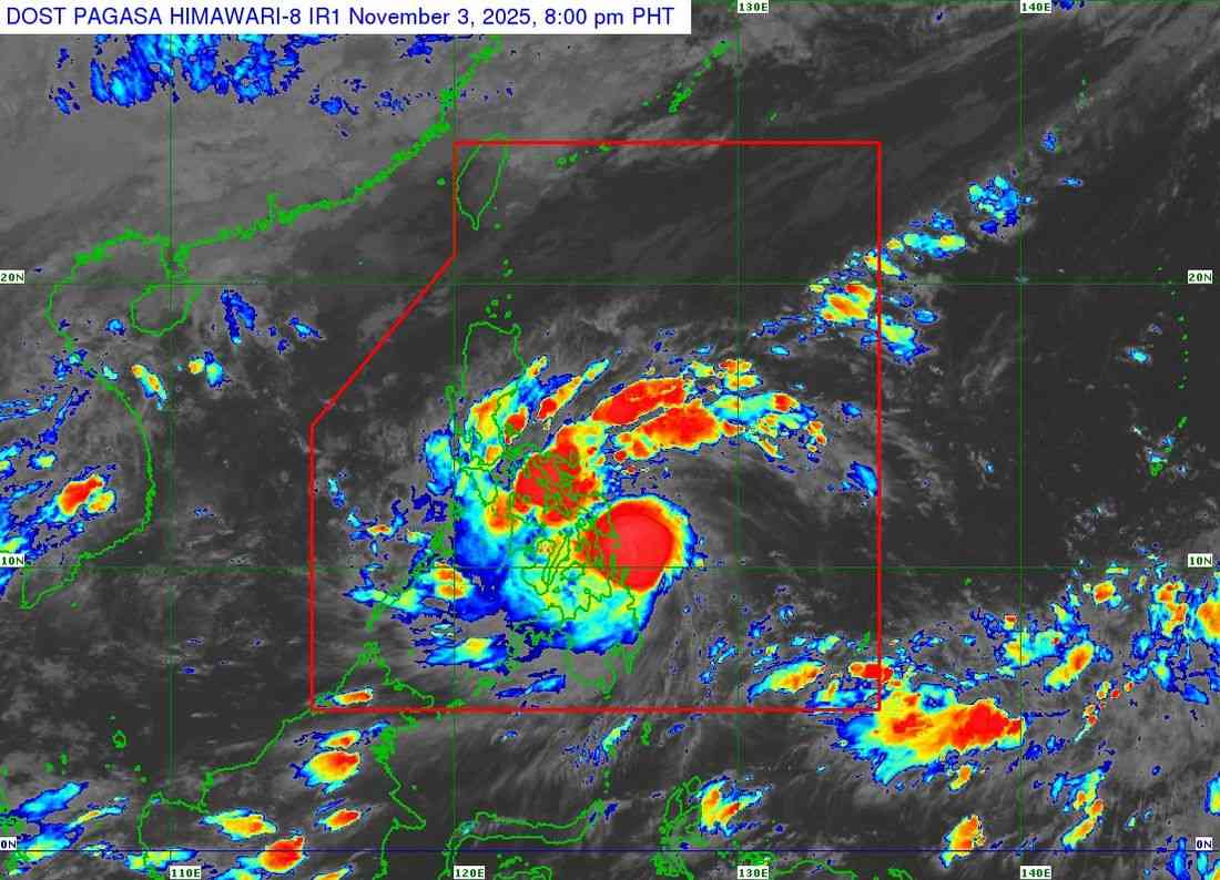 Typhoon #TinoPH intensifies further east of Dinagat Islands