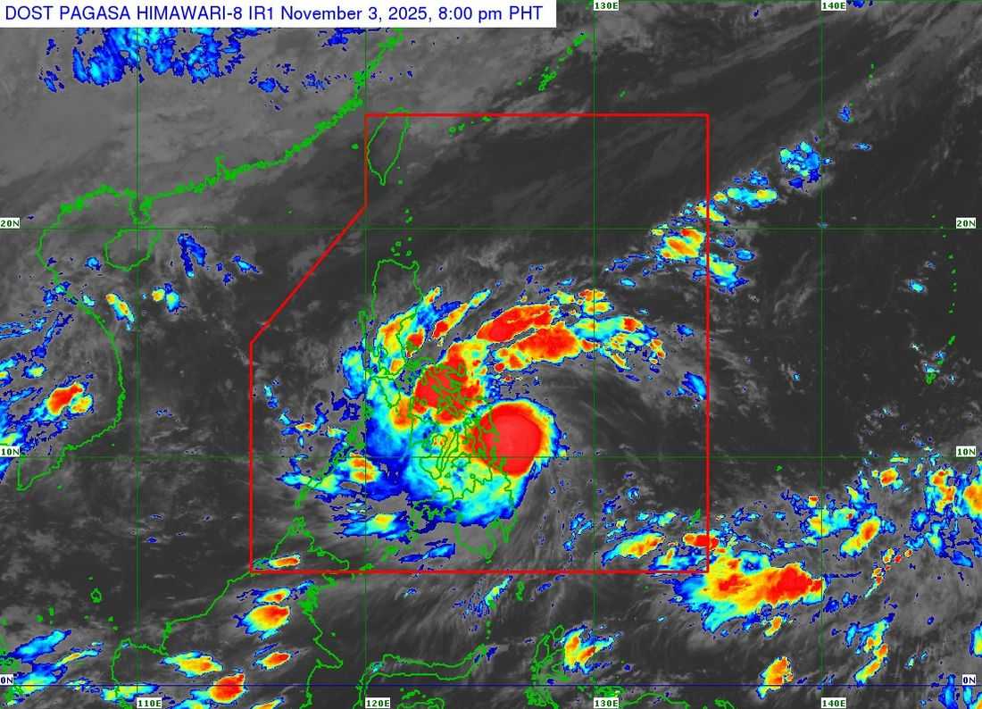 Typhoon #TinoPH intensifies further east of Dinagat Islands