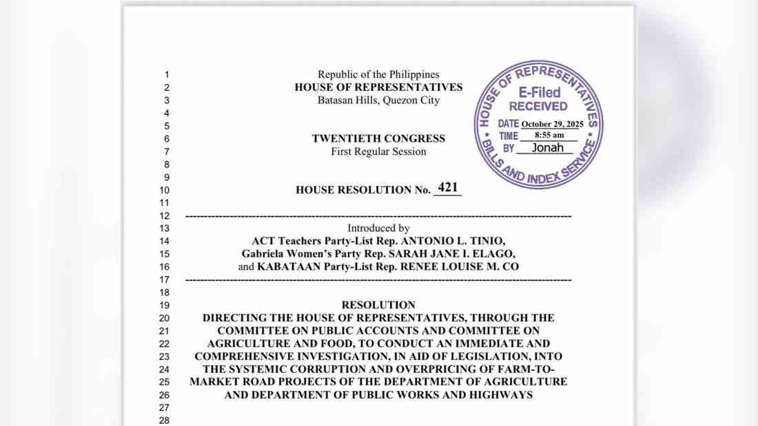 Lawmakers seeks probe into alleged overpriced DA, DPWH farm-to-market road projects