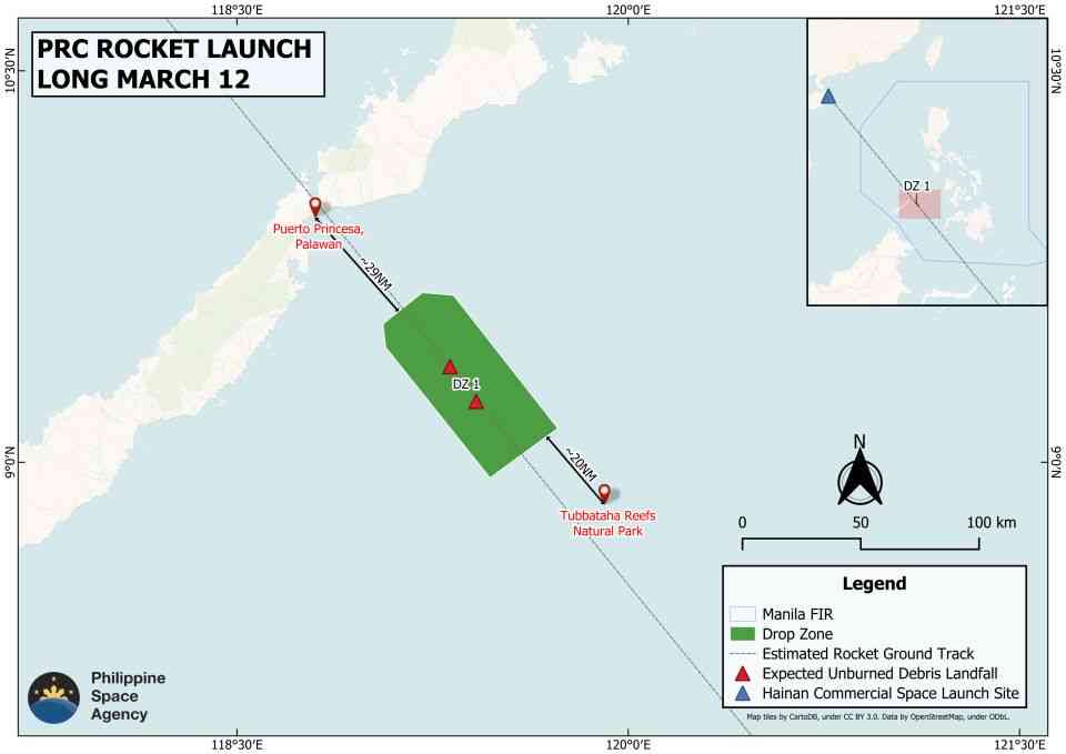Chinese rocket launch triggers possible debris alert near Palawan – PhilSa
