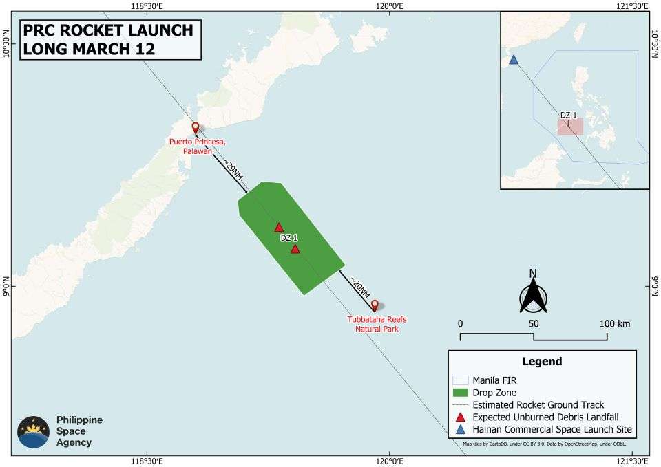 Chinese rocket launch triggers possible debris alert near Palawan – PhilSa