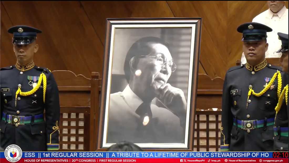 House adopts resolutions honoring late politician Juan Ponce Enrile, tribute held at HoR