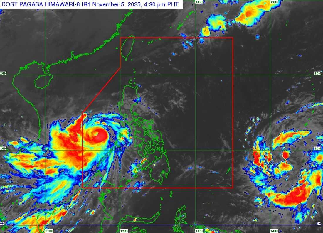 Typhoon #TinoPH further intensifies over the West Philippine Sea; to exit PAR tomorrow