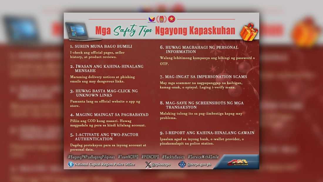NCRPO warns public against scams amid holiday rush