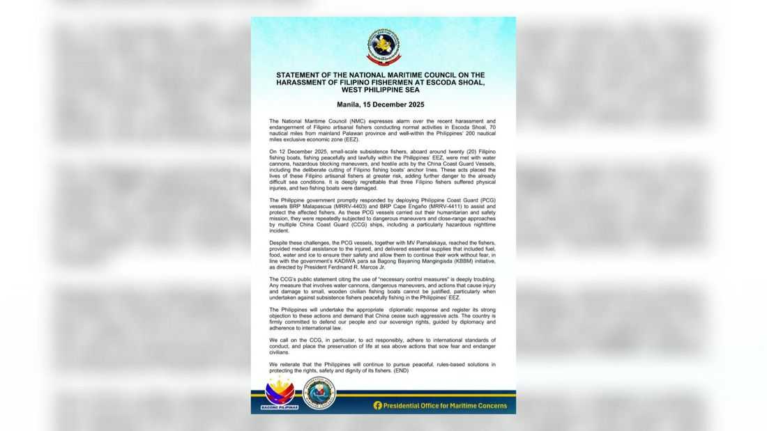 NMC condemns harassment of fishers at Escoda Shoal