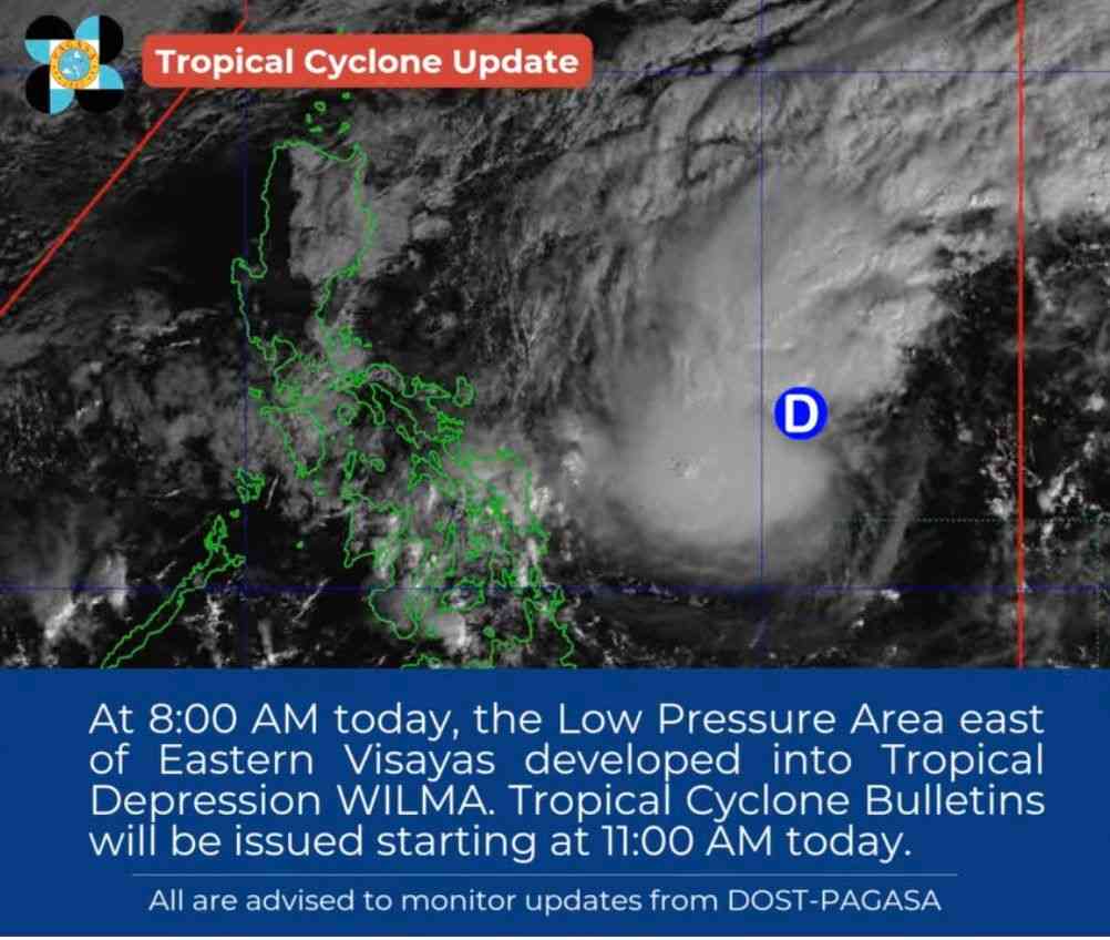 LPA inside PAR now tropical depression ‘Wilma’