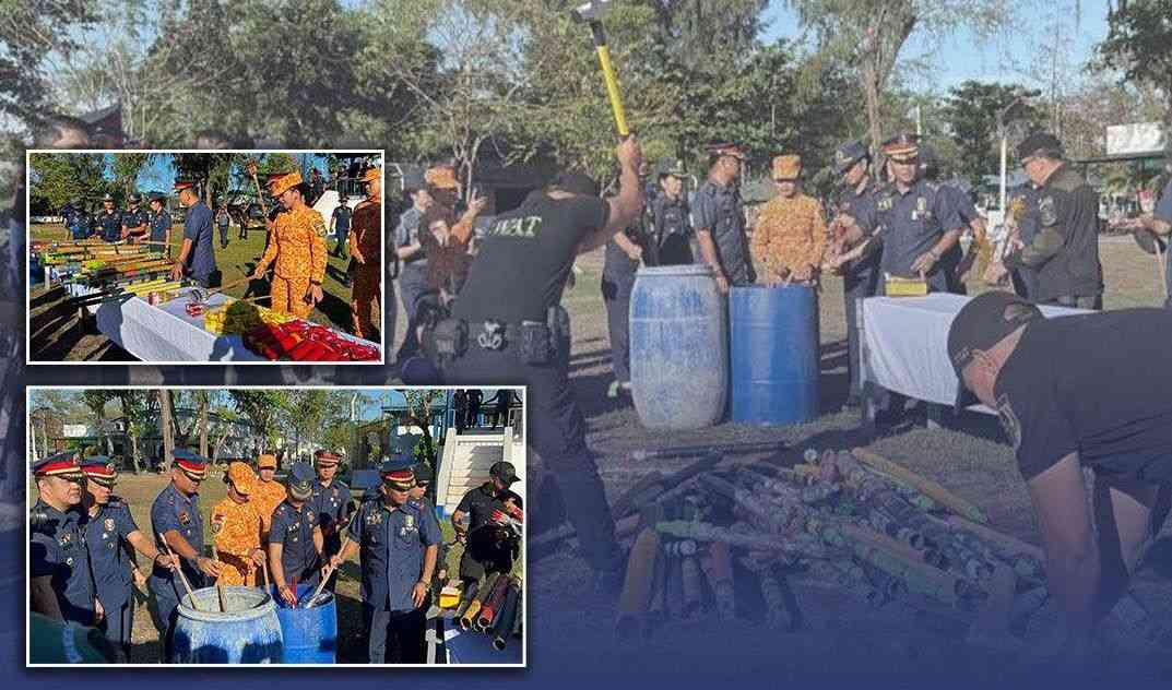 PNP calls for safer holidays celebration; destroys over 10,000 illegal firecrackers in PRO1