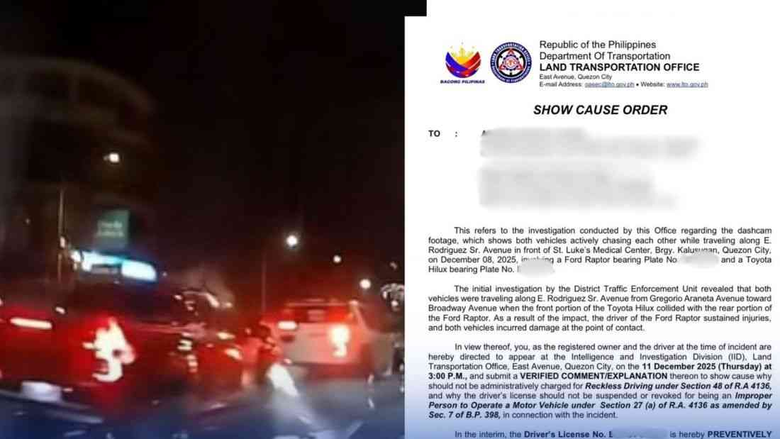 3 drivers in QC road chase hit with 90-day license suspension
