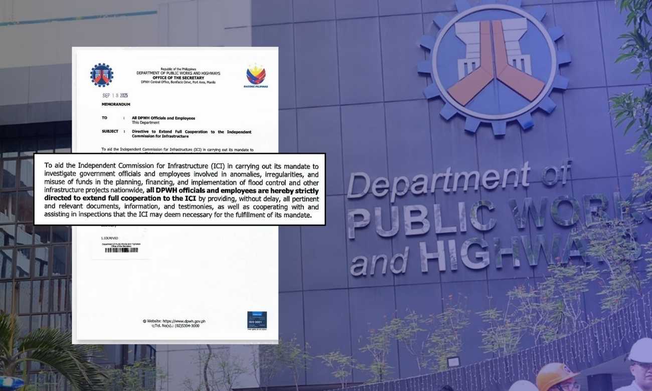 Dizon urges all DPWH officials and personnel to fully cooperate with the ICI probe into the flood control scandal