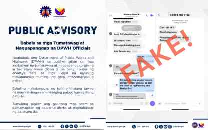 DPWH warns public against scammers impersonating Sec. Dizon, agency officials