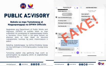 DPWH warns public against scammers impersonating Sec. Dizon, agency officials
