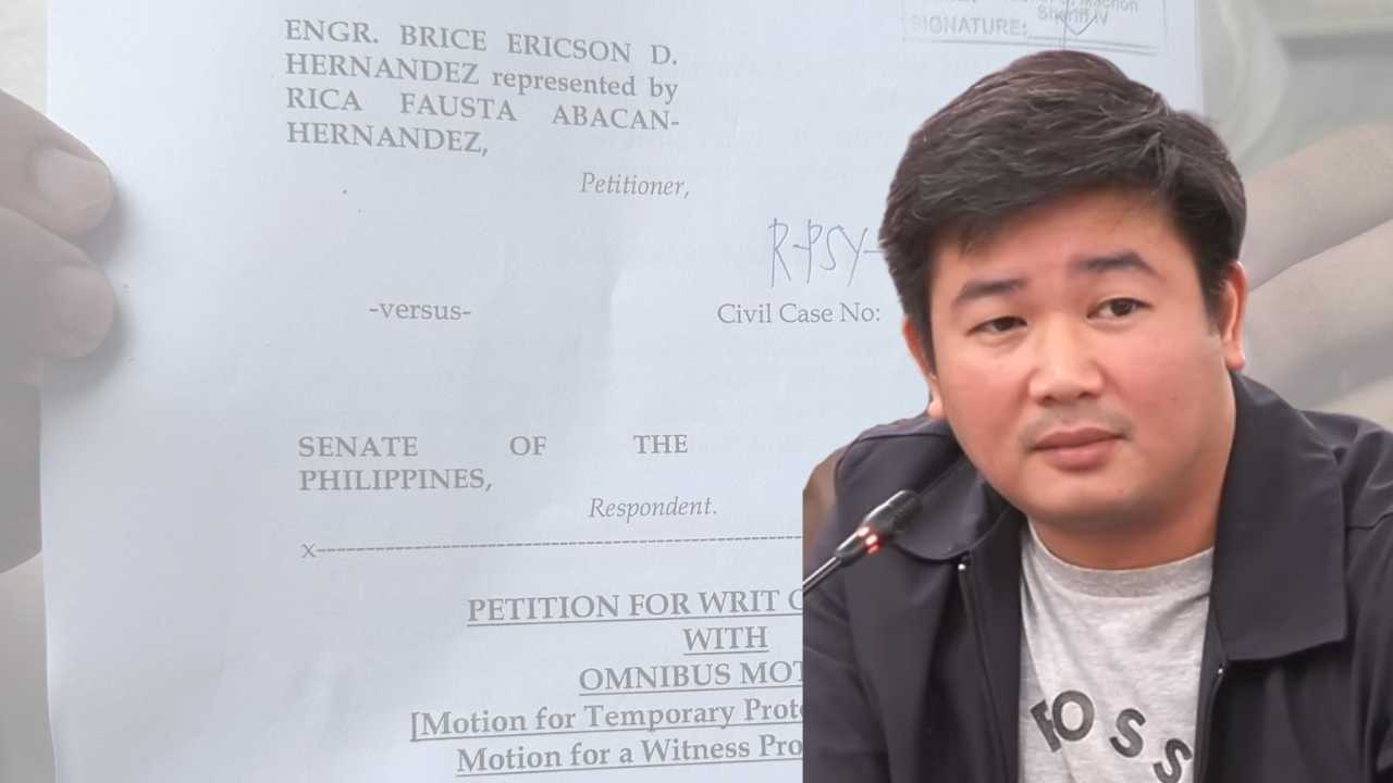 Ex-DPWH Assistant Engr. Brice Hernandez's camp files writ of amparo