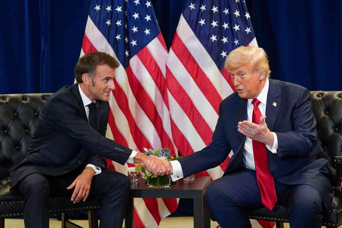 Macron, sitting next to Trump, says recognizing Palestine does not ignore Hamas attack
