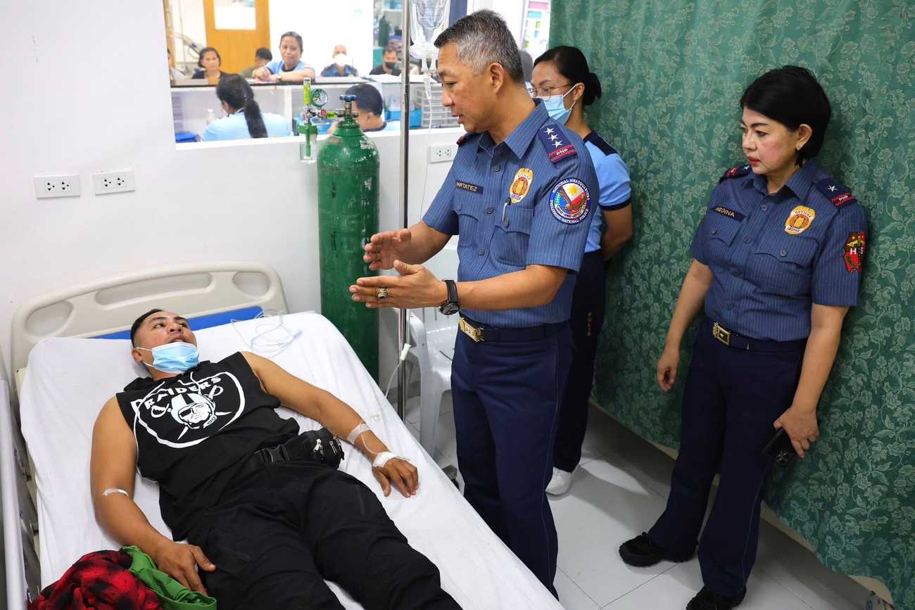 Nartatez visits injured cops after chaotic anti-corruption rally in Manila