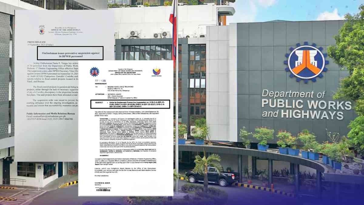 Ombudsman orders suspension of 16 DPWH Bulacan personnel over ghost flood control projects