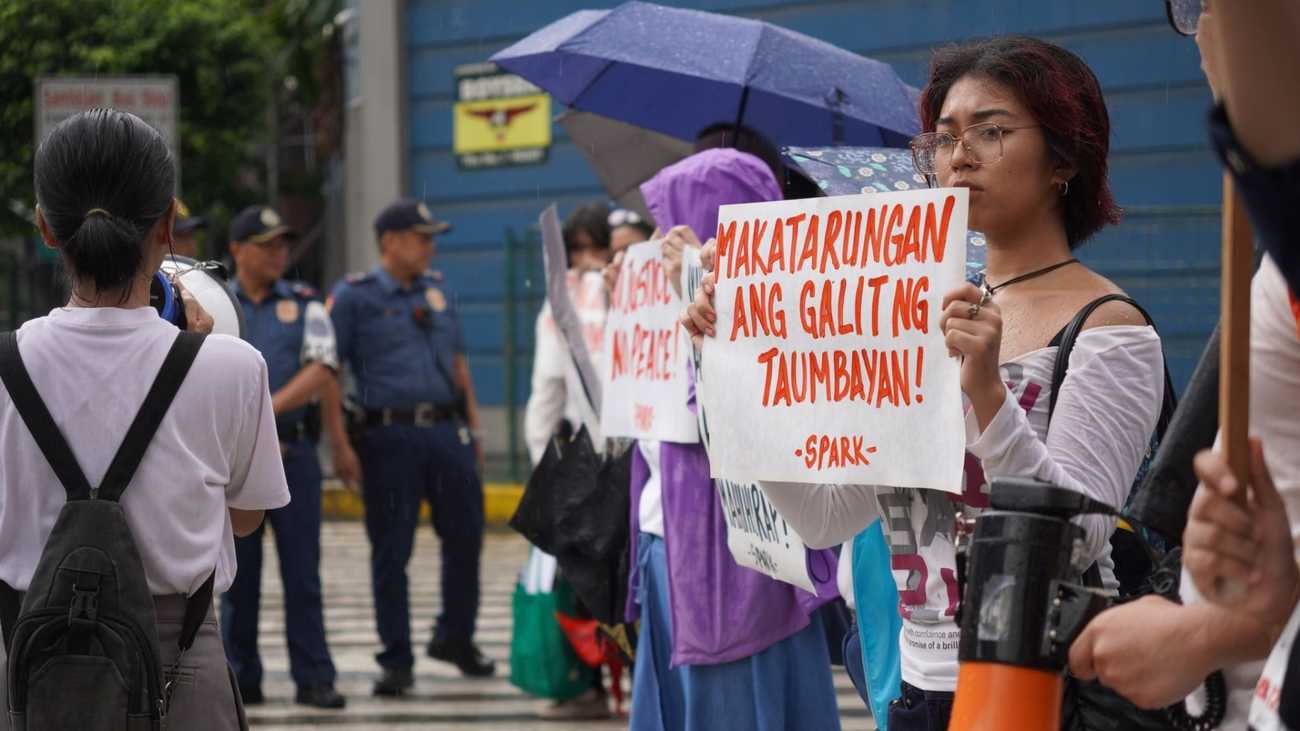 Progressive group protest at Camp Crame to condemn police brutality