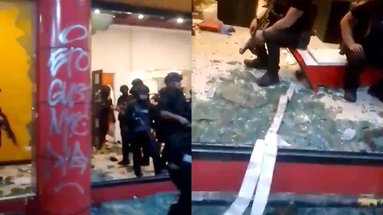 Recto hotel lobby destroyed, allegedly ransacked by rallyists, gunshots wail amid demonstration
