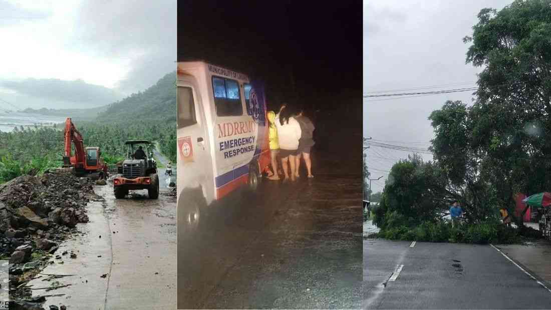 Rockslide hits ongoing road project in Northern Samar amid TS Ada
