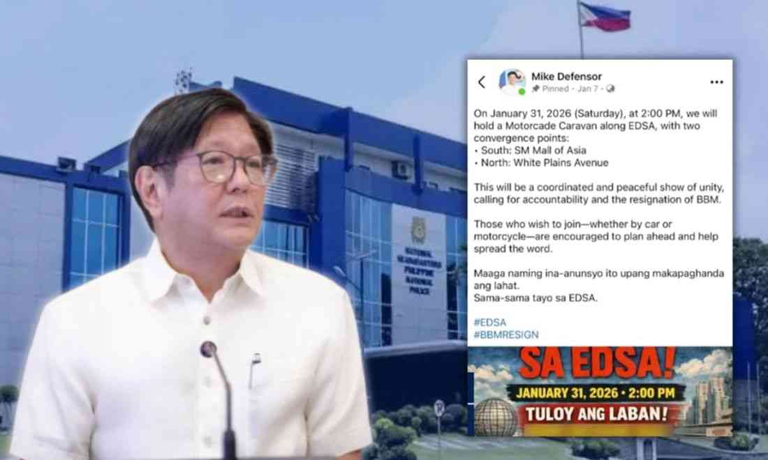 PNP monitors planned ‘BBM resign’ motorcade on EDSA