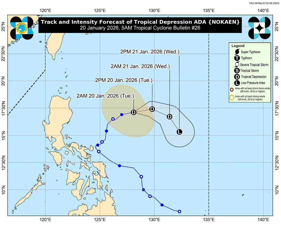 Tropical depression Ada moves eastward over Philippine Sea — PAGASA