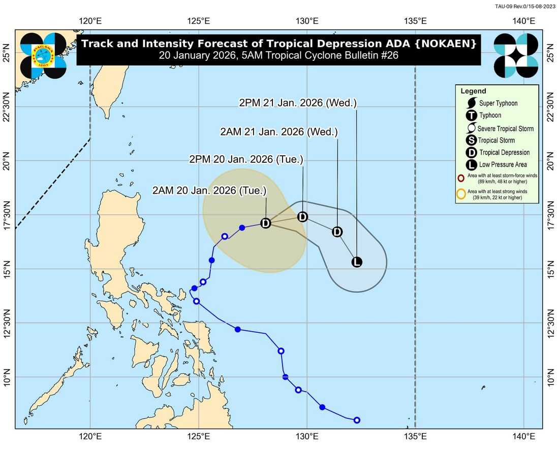 Tropical depression Ada moves eastward over Philippine Sea — PAGASA