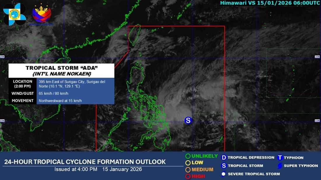 “Ada” intensifies into a Tropical Storm – PAGASA