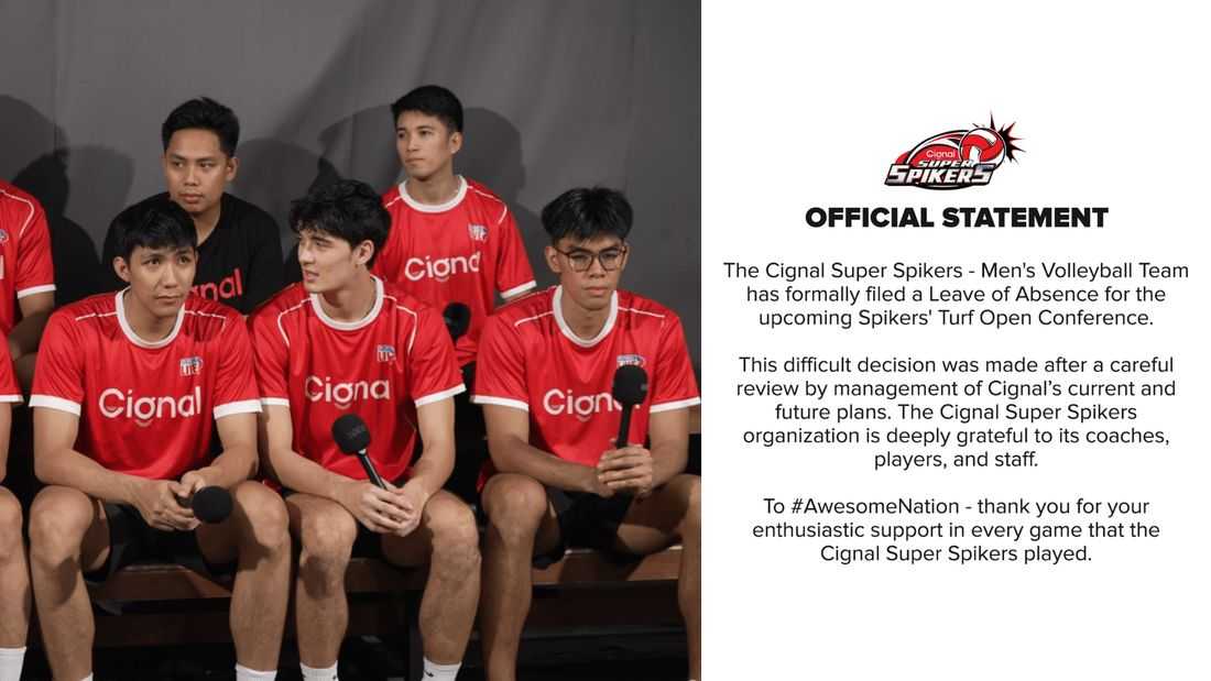 Cignal Super Spiker takes leave of absence from Spikers’ Turf