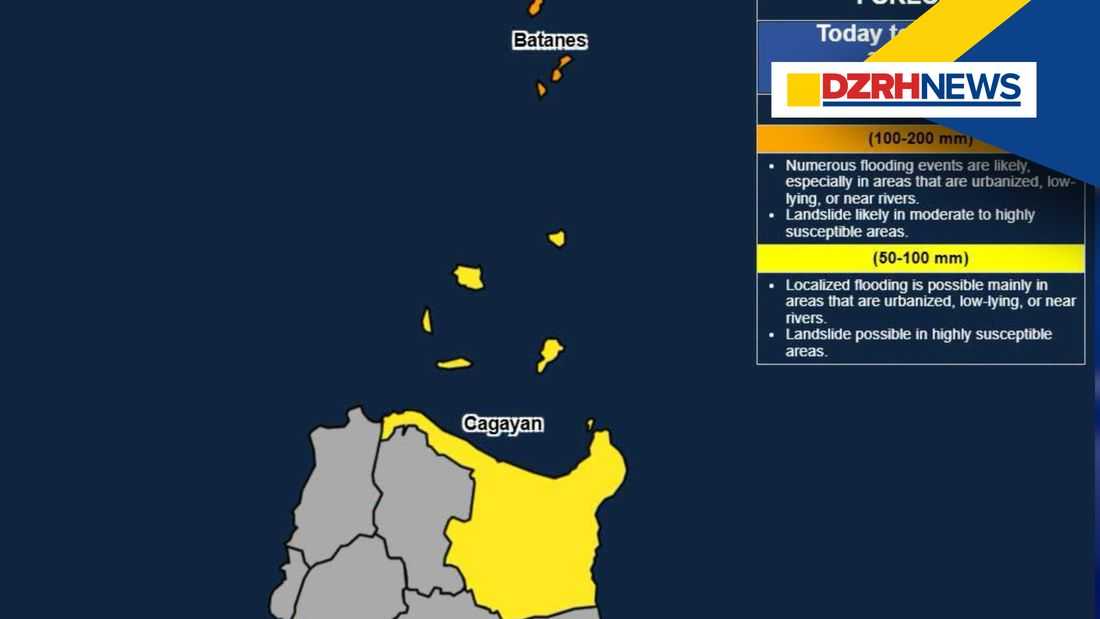 PAGASA warns of heavy rainfall in Batanes, Cagayan due to Tropical Cyclone Rosal