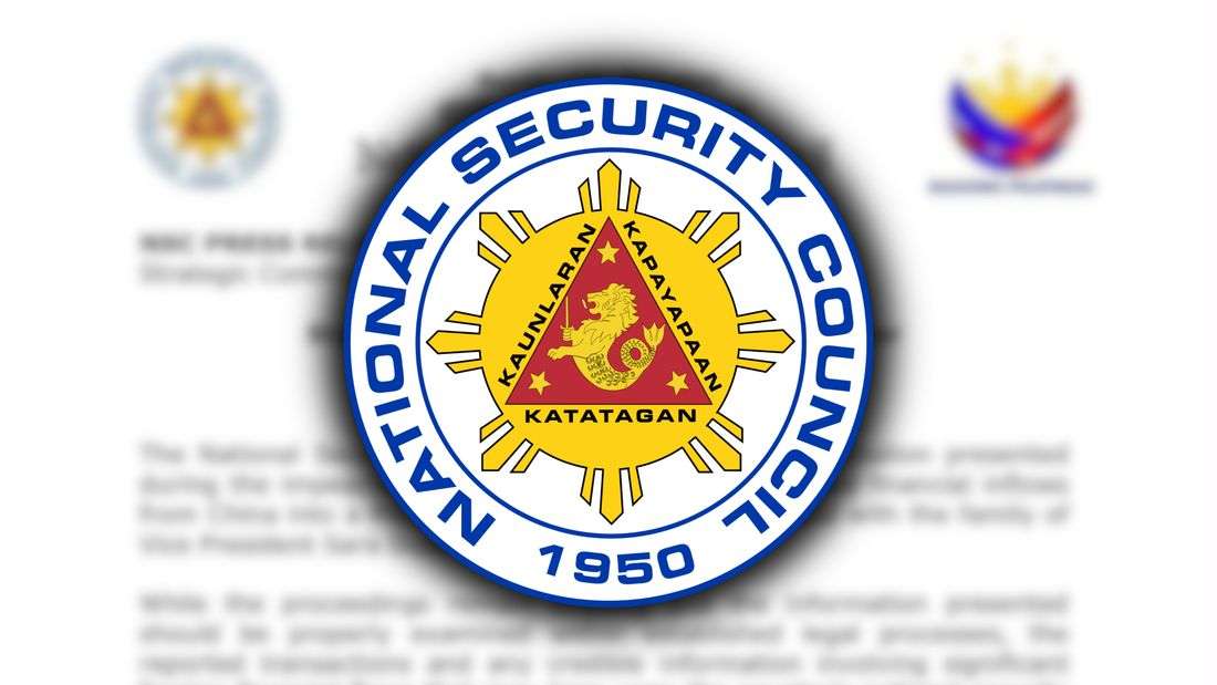 NSC to probe reported China-linked financial inflows to VP Duterte family