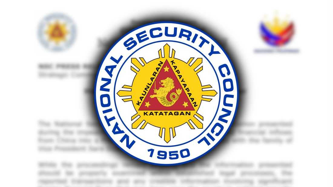 NSC to probe reported China-linked financial inflows to VP Duterte family
