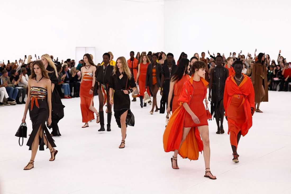 Hermes shows airy knits and slit skirts in spring/summer 2027 collection