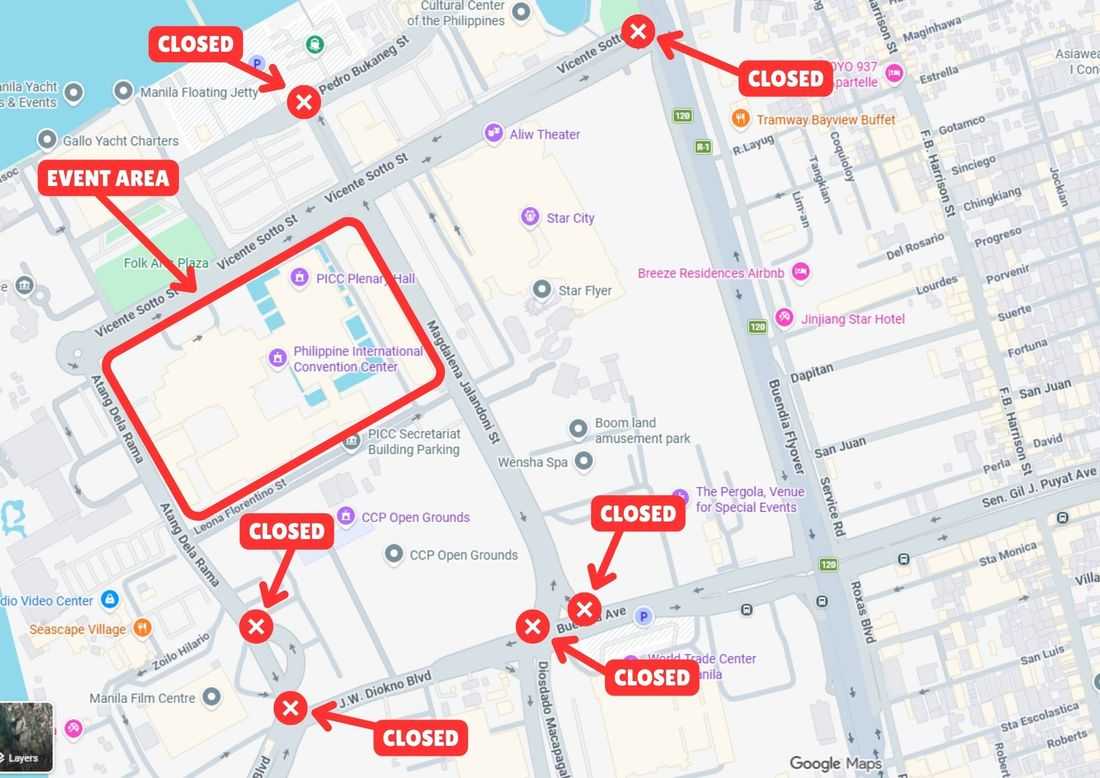 LOOK: Road closures in Pasay starting Oct. 24 for ASEAN Summit