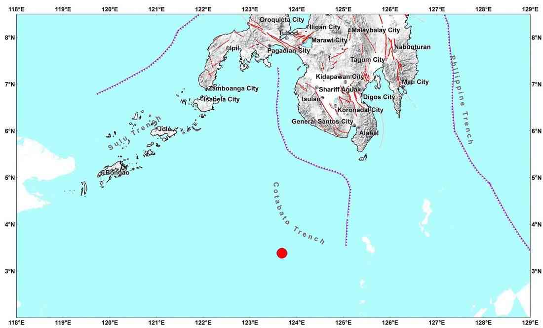 Magnitude 4.2 earthquake jolts Davao Occidental