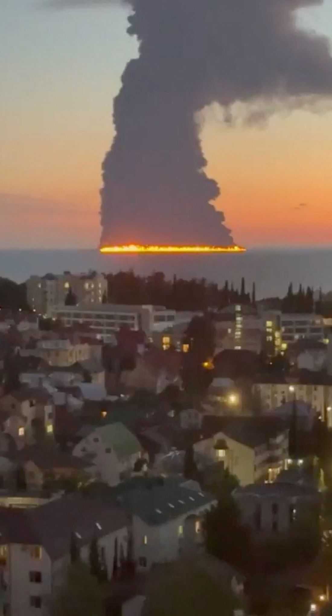 Russia says tanker crew rescued in Black Sea after attack set ship ablaze