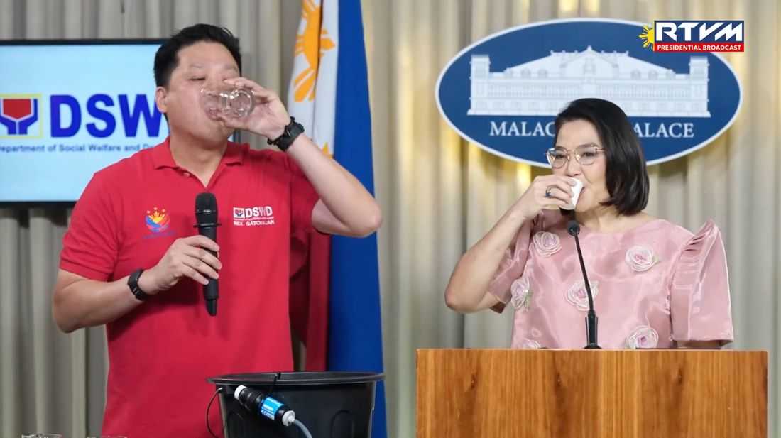 DSWD demonstrates filtration system to make rainwater safe to drink, to distribute kits to El Niño-hit communities next week