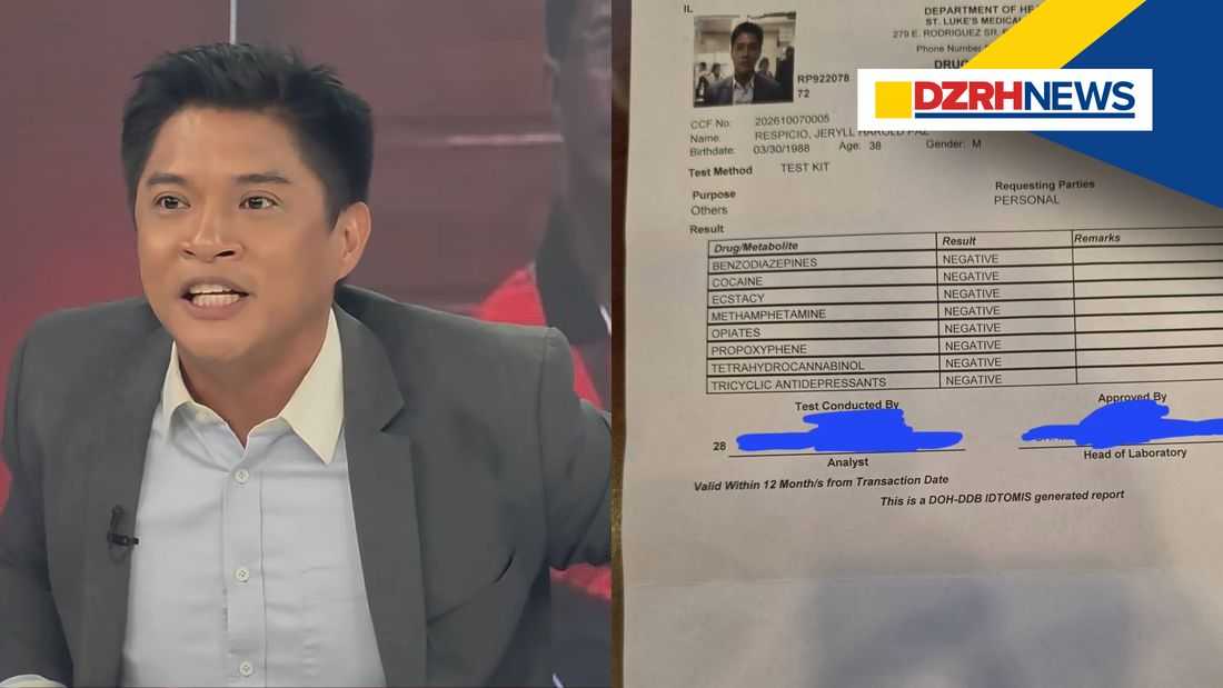 Isabela VM Respicio posts negative initial drug test after Remulla remarks