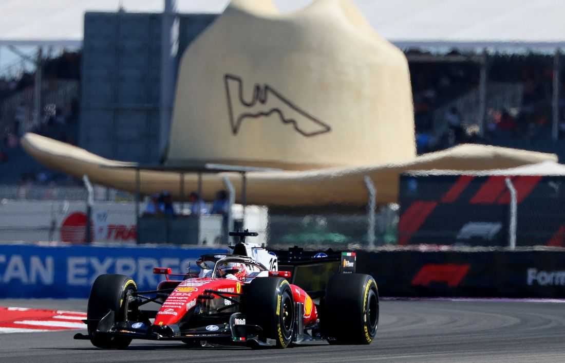 Motor racing-Leclerc fastest for Ferrari in US GP Friday practice