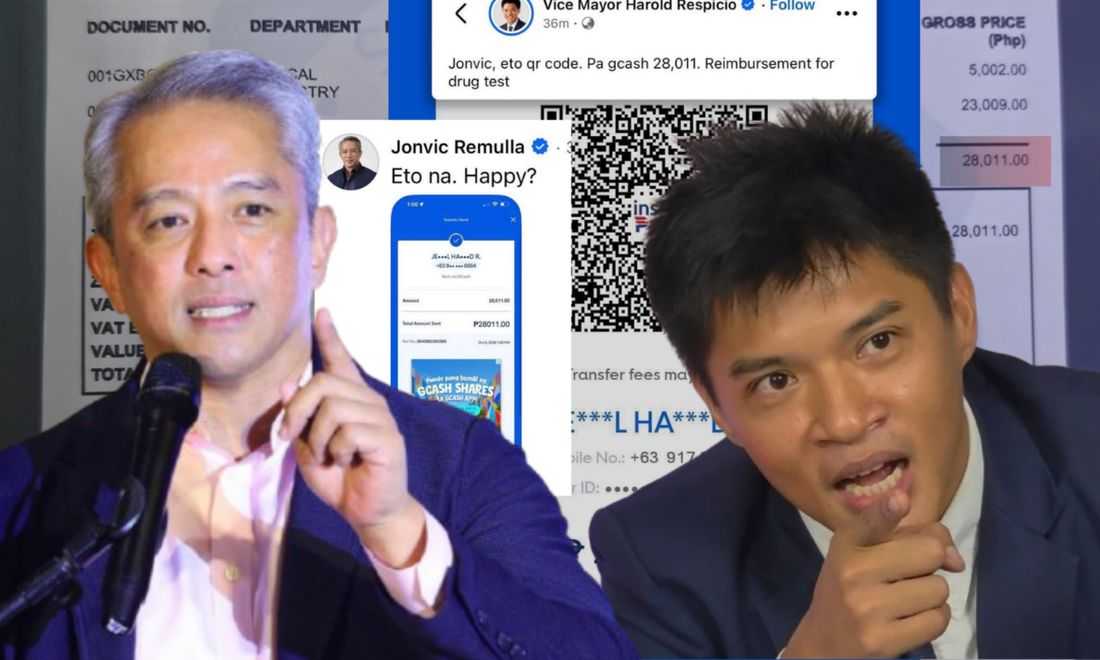 ‘Eto na. Happy?’: Remulla refunds Respicio’s ₱28,011 drug test fee