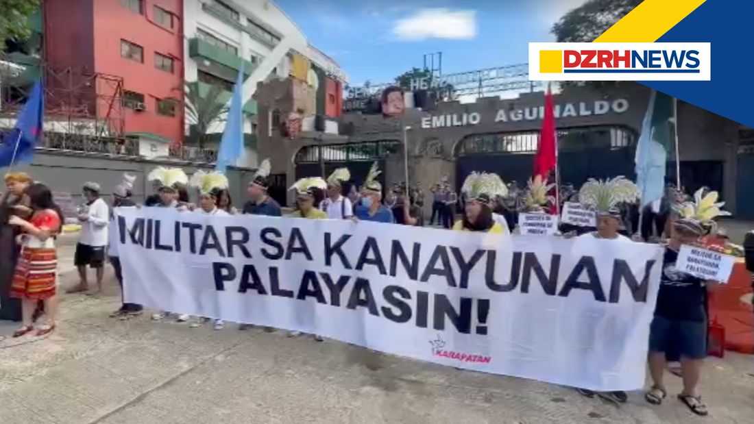 Groups protest at Camp Aguinaldo, demand end to militarization in provinces