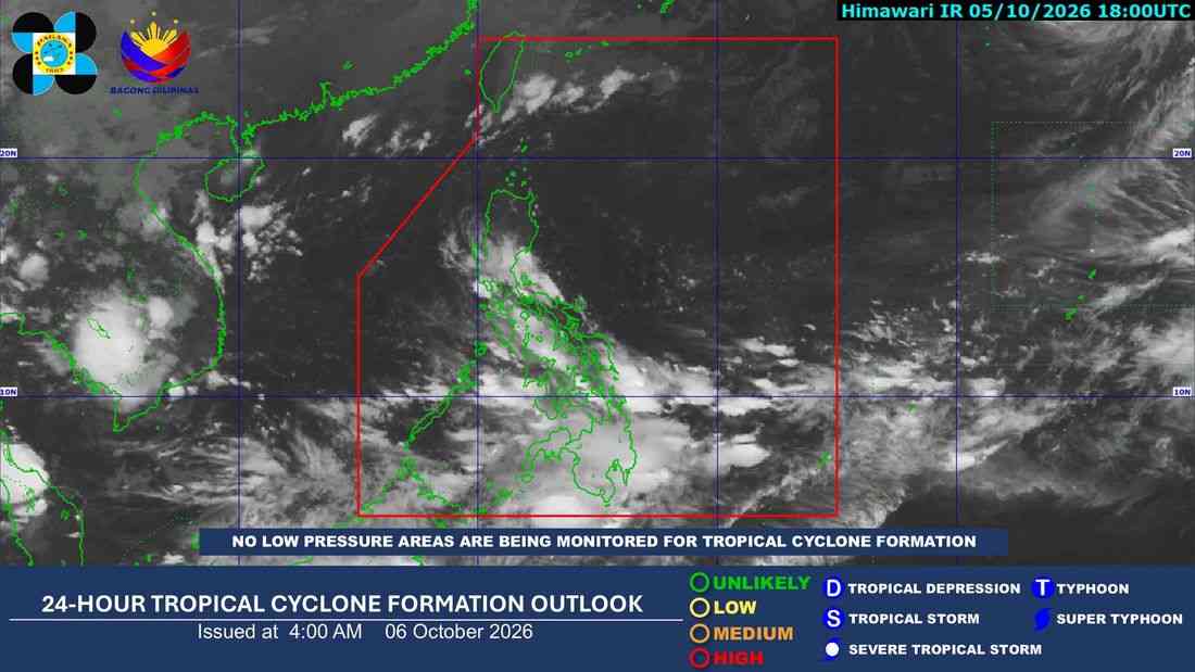 PAGASA: ITCZ to bring rains, thunderstorms over Visayas, Mindanao, Palawan