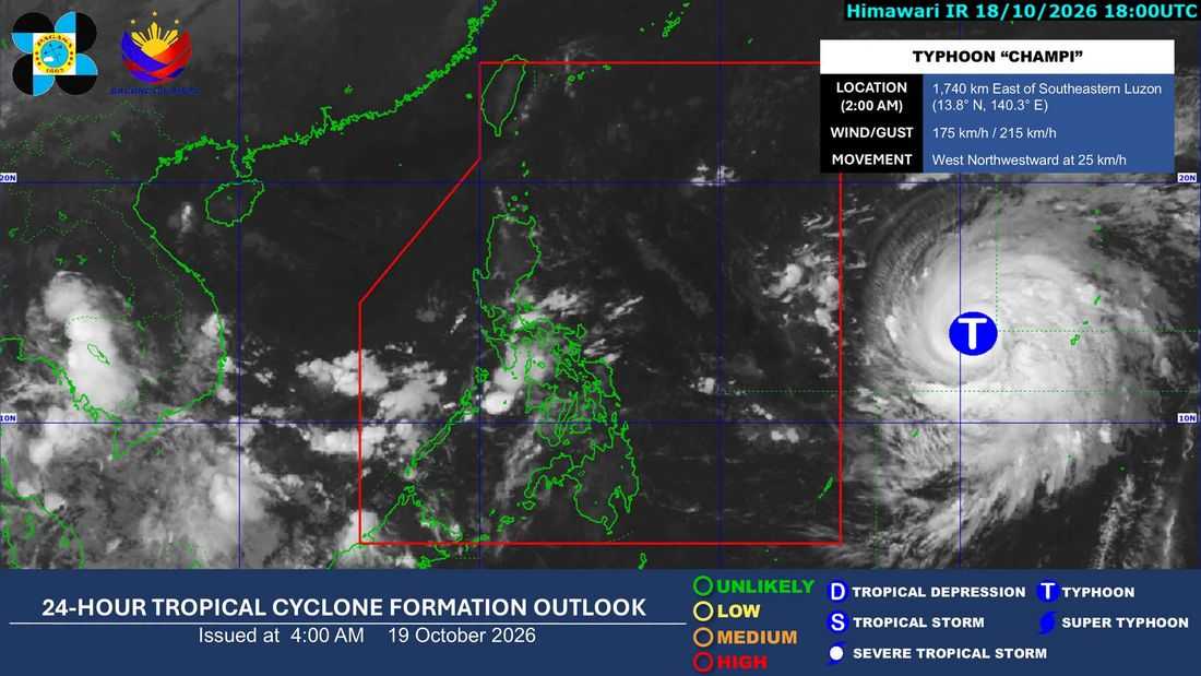 ITCZ, easterlies to bring rains over parts of PH as Typhoon Champi nears PAR