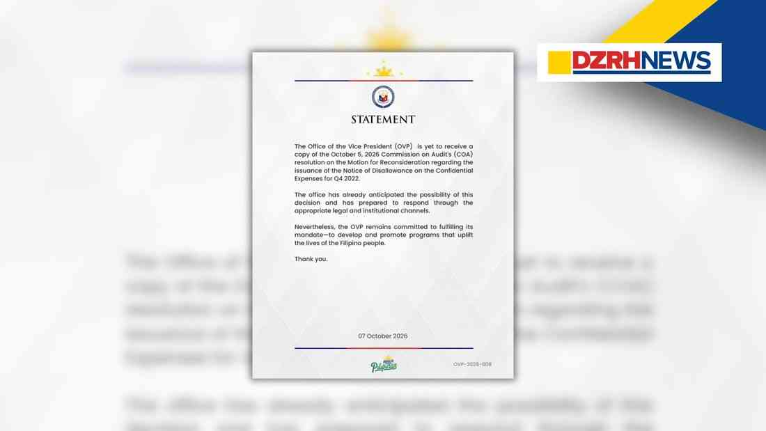 OVP yet to receive COA resolution on ₱73.2-M confidential funds